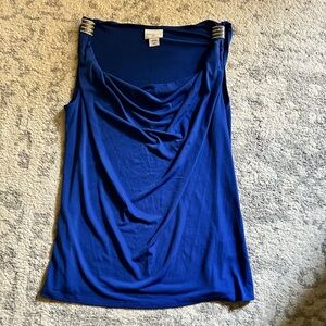 NWOT Jaclyn Smith Blue Sleeveless Top; w: small